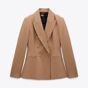 ZARA NWOT Double breasted pique blazer- Medium